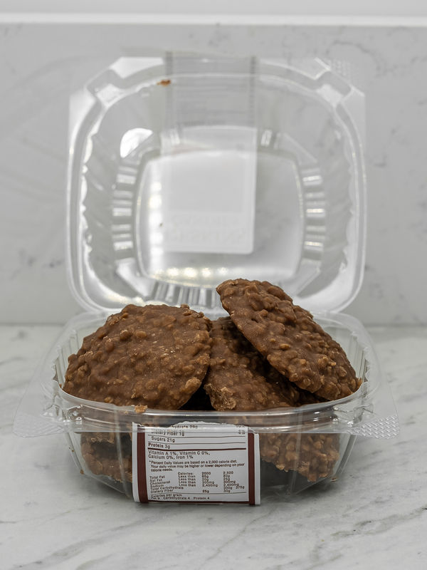 Chocolate No-Bake Cookies packaged