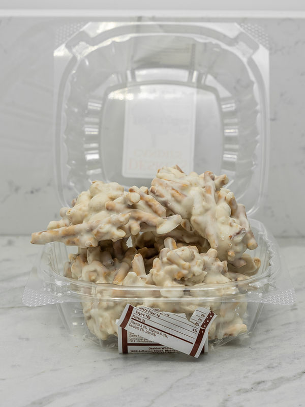 White chocolate clusters packaged