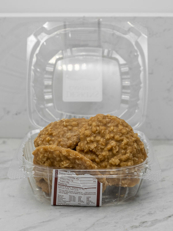 Peanut butter no-bake cookies packaged
